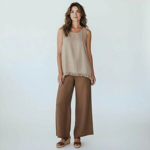 Valentina Naldi Classic Beige 100% Linen Woman’s S Tank Top